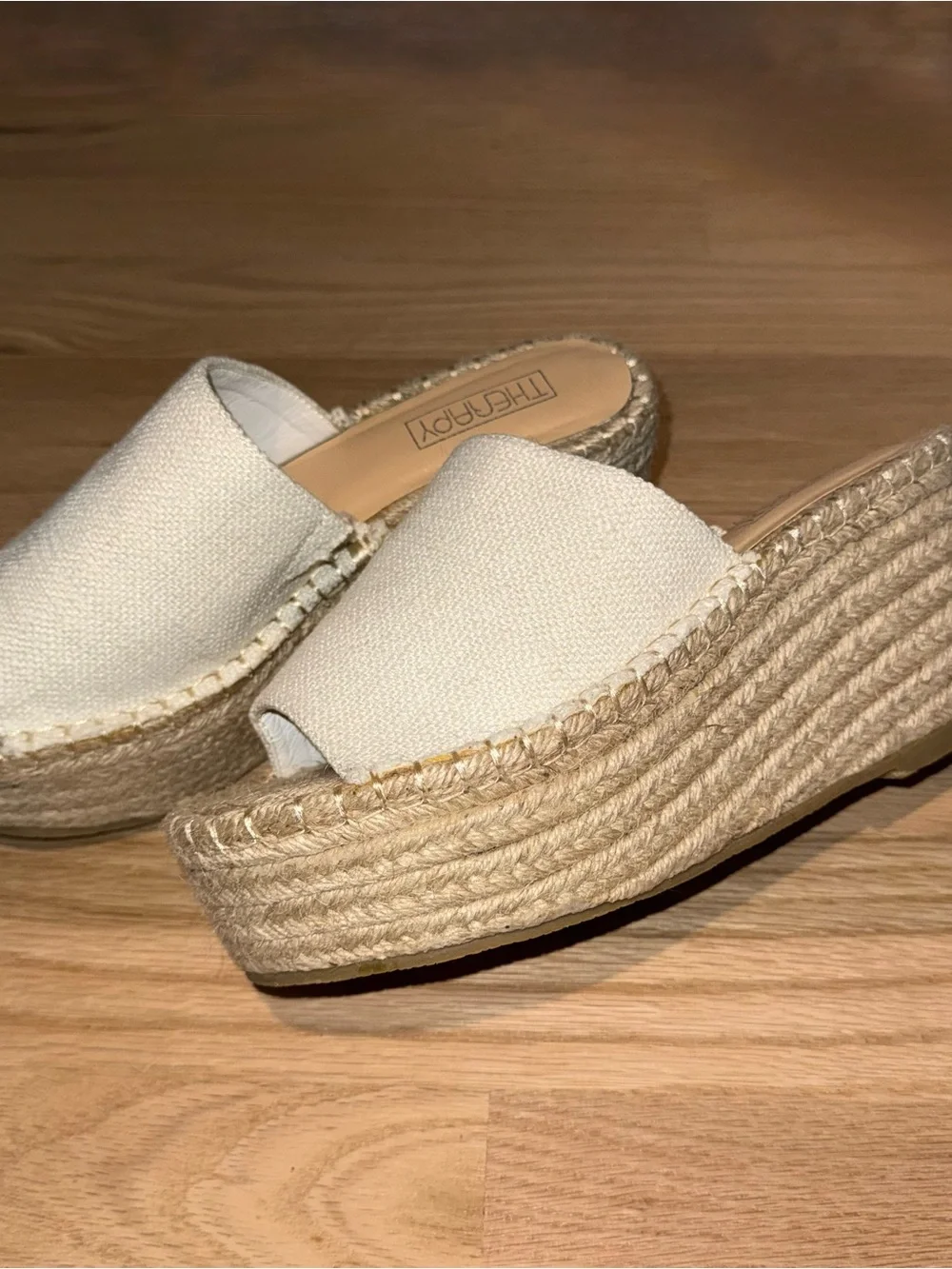 Princess Polly White Espadrille Platform Slide Sandals